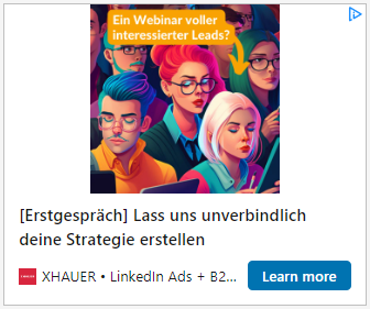 LinkedIn Audience Network Ad Beispiel