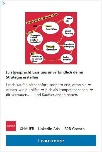 LinkedIn Audience Network LAN Ad Beispiel