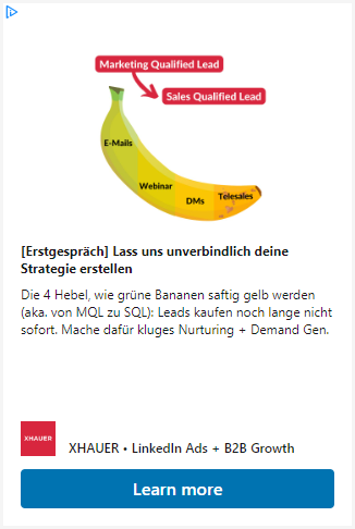 LinkedIn Audience Network Ad Beispiel